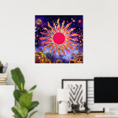 “Dansend Vuur van de Kosmos” De Zon Poster (Thuiskantoor)