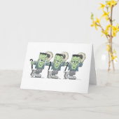 Dansend wenskaart Frankies Kaart (Gele Bloem)