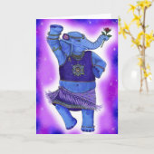 Dansend Wenskaart Kaart (Gele Bloem)