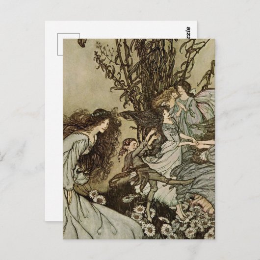 "Dansend with the Fairies" van Arthur Rackham Briefkaart (Voorkant / Achterkant)