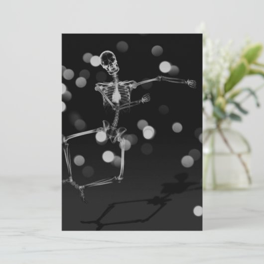 Dansend X-Ray Skeleton - zwart-wit Kaart (Staand voorkant)
