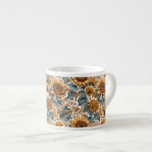 Dansend Zonnebloem Patronen Ontwerp Espresso Kop (Voorkant rechts)