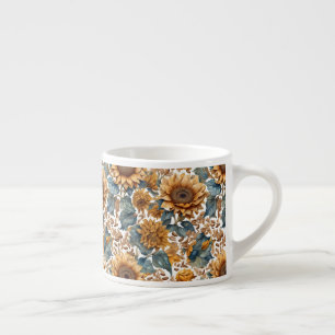 Dansend Zonnebloem Patronen Ontwerp Espresso Kop