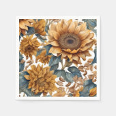 Dansend Zonnebloem Patronenontwerp Servet (Voorkant)