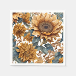 Dansend Zonnebloem Patronenontwerp Servet