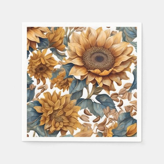 Dansend Zonnebloem Patronenontwerp Servet (Voorkant)