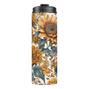 Dansend Zonnebloem Patronenontwerp Thermosbeker