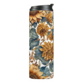 Dansend Zonnebloem Patronenontwerp Thermosbeker (Gedraaid links)