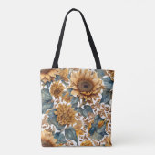 Dansend Zonnebloem Patronenontwerp Tote Bag (Achterkant)