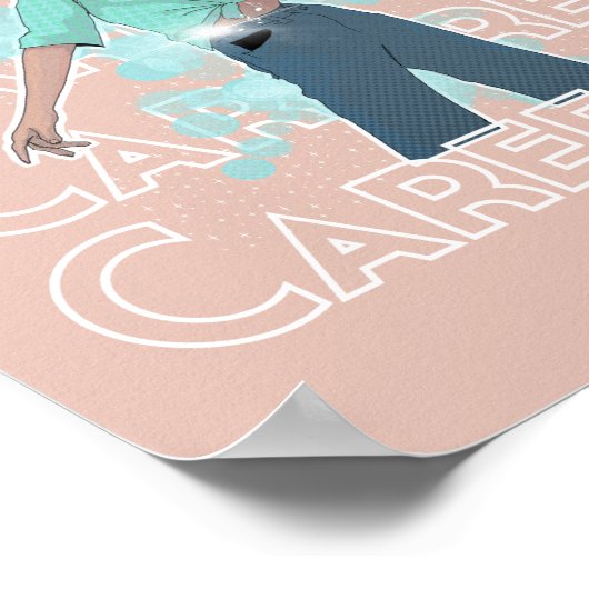 Dansend zorgeloos meisje poster (Hoek)