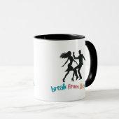 Dansende 2 koffiemok mok (Voorkant rechts)