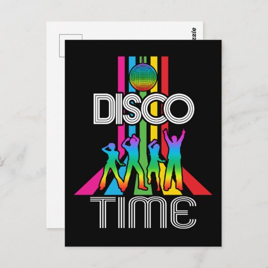 Dansende 90s Party Music Disco Retro Briefkaart (Voorkant / Achterkant)