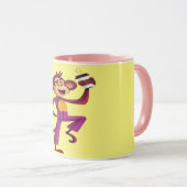 Dansende aap met koffie | Grappig dier Mok (Voorkant rechts)