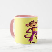 Dansende aap met koffie | Grappig dier Mok (Voorkant links)
