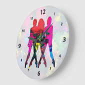 Dansende Abstracte Colour Clock Grote Klok (Hoek)