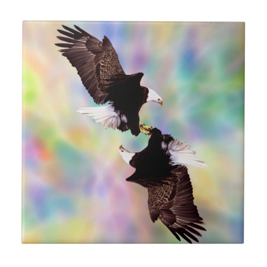 dansende adelaars tegeltje (Voorkant)