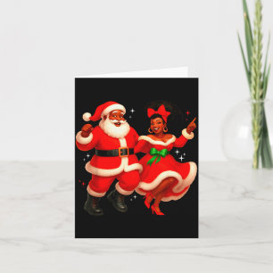 Dansende Afrikaanse Kerstman meneer mevrouw Claus Kaart