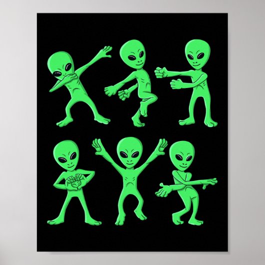 Dansende Aliens Dance Challenge Boys Girls Kinder  Poster (Voorkant)