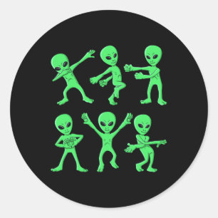 Dansende Aliens Dance Challenge Boys Girls Kinder  Ronde Sticker