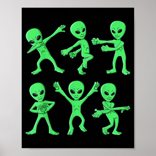 Dansende Aliens Dance Challenge Halloween Poster (Voorkant)
