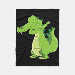 Dansende Alligator Gift Funny Dabbing Alligator Fleece Deken