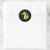 Dansende Alligator Gift Funny Dabbing Alligator Ronde Sticker (Tas)
