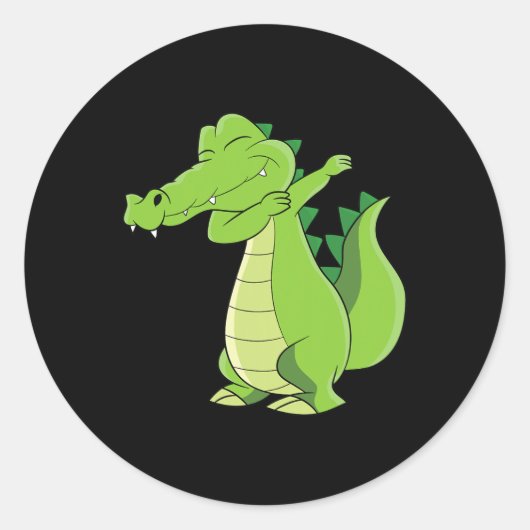 Dansende Alligator Gift Funny Dabbing Alligator Ronde Sticker (Voorkant)