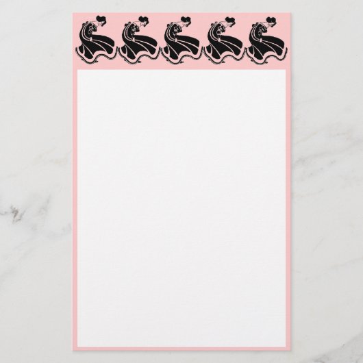 Dansende Art Nouveau Dames Briefpapier (Voorkant)