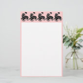 Dansende Art Nouveau Dames Briefpapier (Staand voorkant)