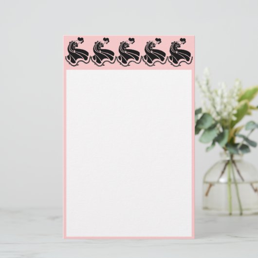 Dansende Art Nouveau Dames Briefpapier (Staand voorkant)