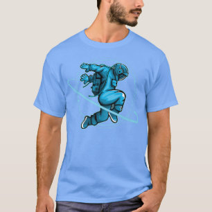 Dansende astronaut in ruimte en sterren t-shirt