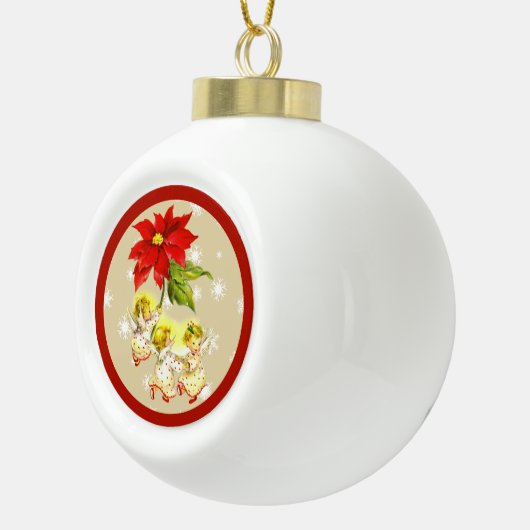 Dansende Baby Angels kerstversiering Keramische Bal Ornament (Rechts)