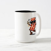 Dansende Bacon Tweekleurige Koffiemok (Voorkant rechts)
