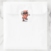 Dansende Bacon Vierkante Sticker (Tas)