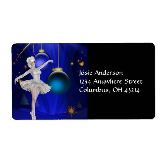 Dansende Ballerina 2b kerstAdresetiketten Etiket (Voorkant)
