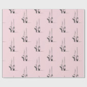 Dansende Ballerina Feet on Pink Cadeaupapier (Vlak)