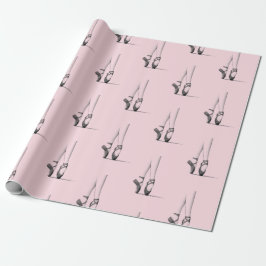 Dansende Ballerina Feet on Pink Cadeaupapier