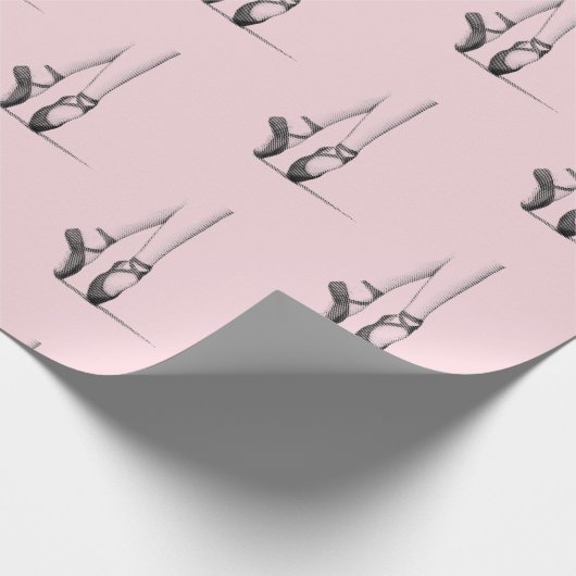 Dansende Ballerina Feet on Pink Cadeaupapier (Hoek)