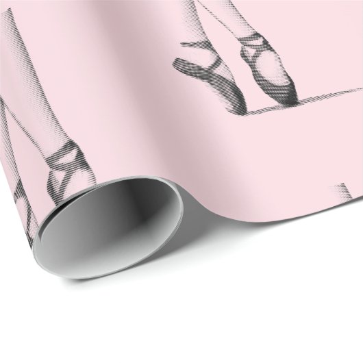 Dansende Ballerina Feet on Pink Cadeaupapier (Rol Hoek)