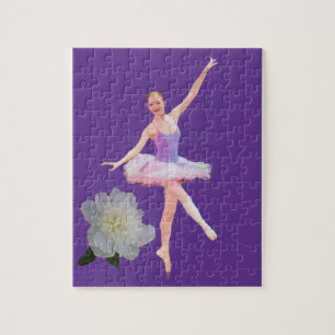 dansende ballerina in Paars en wit  Legpuzzel