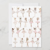 Dansende Ballerina Meisje Verjaardagsfeest Kaart (Achterkant)