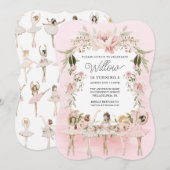 Dansende Ballerina Meisje Verjaardagsfeest Kaart (Voorkant / Achterkant)