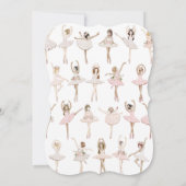 Dansende Ballerina Meisje Verjaardagsfeest Kaart (Achterkant)