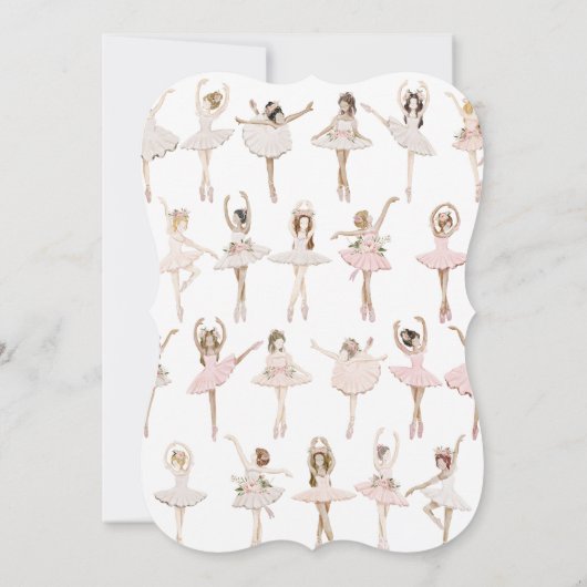Dansende Ballerina Meisje Verjaardagsfeest Kaart (Achterkant)