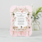 Dansende Ballerina Meisje Verjaardagsfeest Kaart (Staand voorkant)