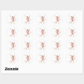 Dansende ballerina met vlinder. ronde sticker (Vel)