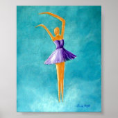 Dansende Ballerina, Paars Poster (Voorkant)