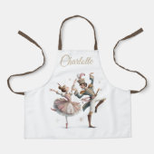 Dansende Ballerina & Prins Aangepaste Naam Kindere Schort (Voorkant)