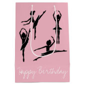 Dansende Ballerina Silhouette Ballet Klasse Medium Cadeauzakje (Achterkant)