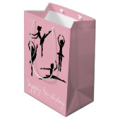 Dansende Ballerina Silhouette Ballet Klasse Medium Cadeauzakje (Achterkant Gekanteld)